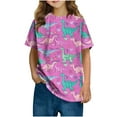 thumbnail image 2 of Delliss Toddler Boys Dinosaur Print Short Sleeve T-Shirt 3-14 Years Girls Cotton Summer Tops Tees, 2 of 6