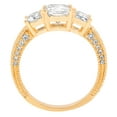 thumbnail image 5 of 3.61 ct Emerald Cut White Sapphire 3 Stone 14K Yellow Gold Womens Engagement Ring, 5 of 6