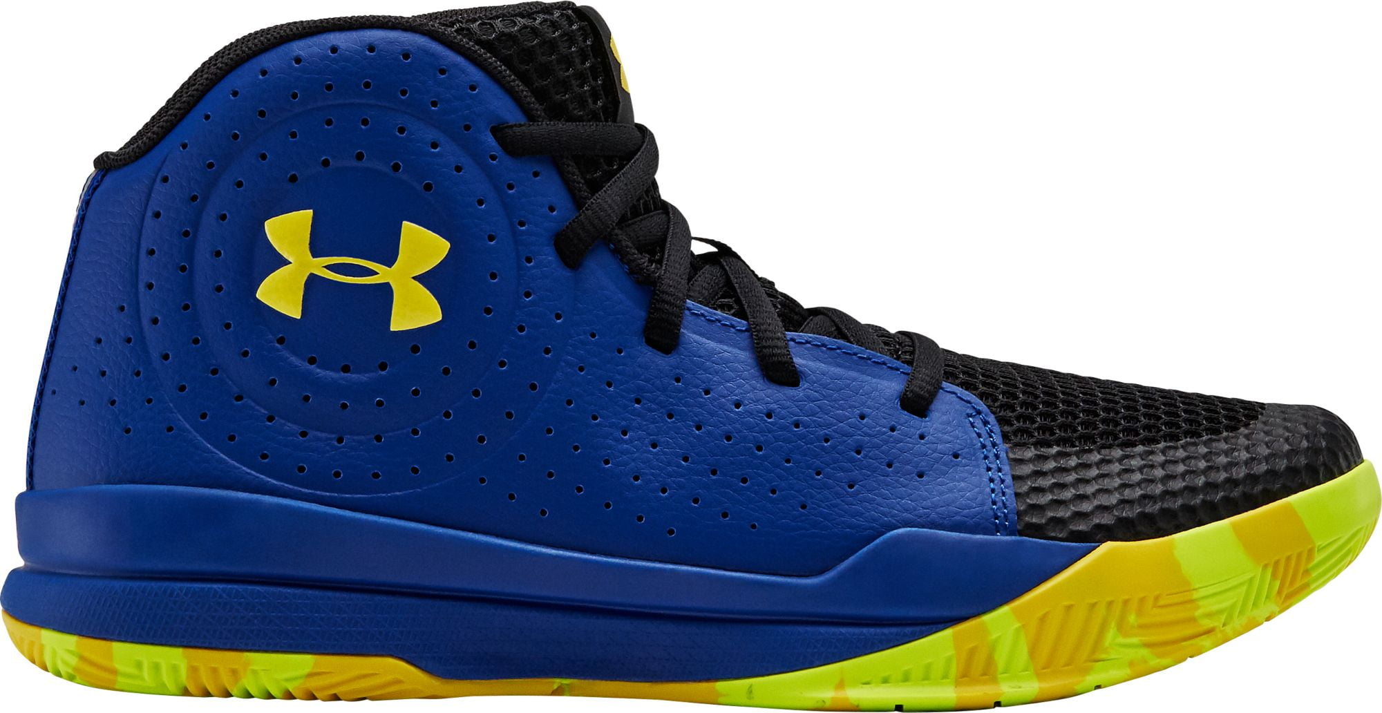 under armour blue and yellow basketball shoes