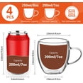 thumbnail image 4 of czcpp-Double Paroi Tasses à Café en Verre, 250ml Tasse à Café en Verre, Ensemble de 4 Tasses à Cappuccino avec Poignée, Tasse à Espresso Latte Isolée (8oz), 4 of 4