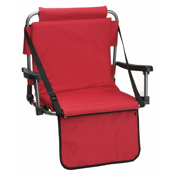 Barton Outdoors™ Folding Red Stadium Chair with Armrests, Carrying