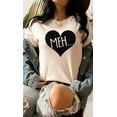 thumbnail image 4 of Meh Black Heart Valentines Graphic Tee T-Shirt, 4 of 7