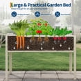 thumbnail image 4 of EuKer Metal Planter Box, 31.5" Elevated Garden Bed with Legs for Vegetables, Flowers, Herbs, Beige, 4 of 7