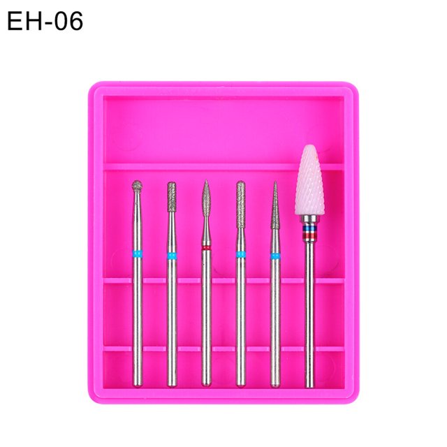 6PCS/Set Ceramic Diamond Milling Cutter for Manicure Drill Bits Electric Machine Accessories Art Tool Set EH-06