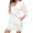 White, variant on Avidlove Satin Silk Robe for Women Short Lace Trim Bathrobe with Pockets Sexy 3/4 Sleeve Bridal Sleepwear