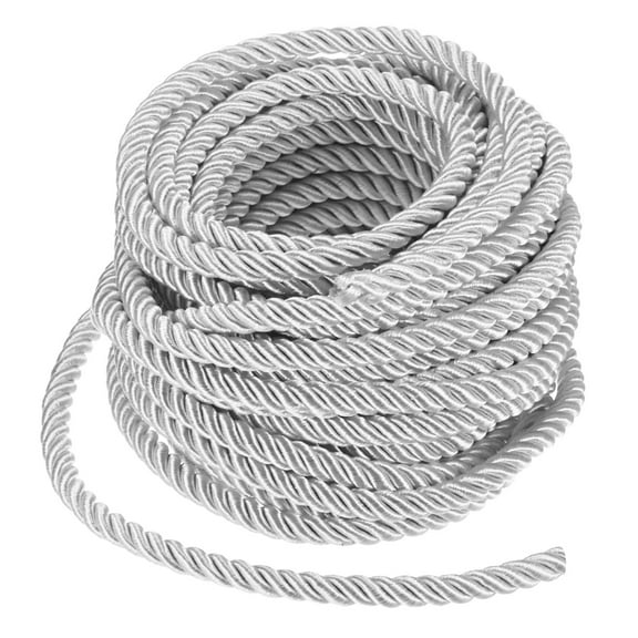 Uxcell 11 Yards Soft Twisted Rope Trim, 8 mm/0.31 in White Polyester Twisted Silk Rope Cord for DIY Craft