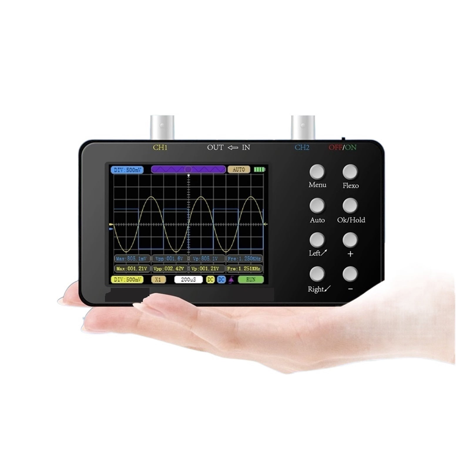 Dual Channel Digital Oscilloscope 50M Sampling Rate 10MSa/S Analog Bandwidth One Key AUTO Portable Digital Oscilloscope ,Professional Designed