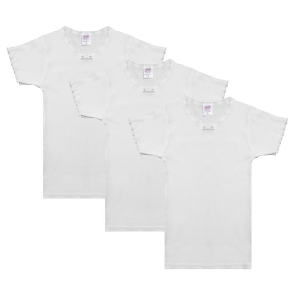 Jack 'n Jill Girls 100% Combed Cotton Crew Neck T-shirt In Solid White (3 Pack) Size 2