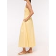 thumbnail image 5 of Jaimenalin Women'S Summer Midi Dresses Plaid Sleeveless Spaghetti Strap Smocked Tiered Beach Sundress Pockets Yellow L, 5 of 7