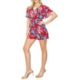 thumbnail image 3 of Women's Short-Sleeve Floral Print Wrap Romper with Elastic Waist, 3 of 4