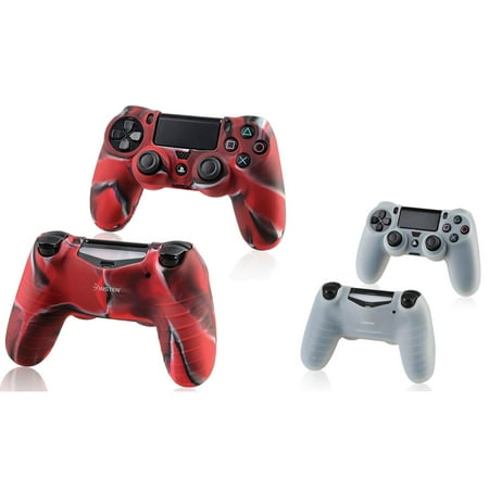 ps4 controller skin by Insten White Skin Case Cover + Camouflage Navy Red Skin Case Cover for Sony PlayStation 4 PS4