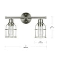 thumbnail image 3 of Globe Electric Dundas 2-Light Brushed Nickel Vanity Light with Cage Shades, Bulbs Included, 51623, 3 of 7