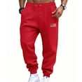thumbnail image 2 of Cuffed Sweatpants Baggy Loose Fit Lightweight Lounge Fleece Casual Fall Sweatpants Men Joggers 2025 Red XXL, 2 of 3