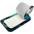 thumbnail image 2 of Square 2Pack PU Leather Peacock Feather Cruise Luggage Tag with Privacy Cover and Name ID Tag for Travel Handbags Backpacks Luggage Tags, 2 of 6