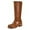 BW2, variant on Boots for Women,High Boots for Women Autumn Winter Long Round Toe Warm Flat Sole On Mid Heel Boots,Knee High Boots Women,Red,8