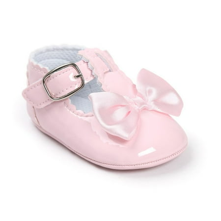 

Ardorlove Newborn Kids Baby Girl Bow Anti-slip Crib Shoes Soft Sole Sneakers Prewalker 0-18M
