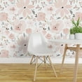 Peel & Stick Wallpaper 3ft x 2ft Pink Blush Floral Large Bloom