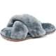thumbnail image 2 of Pantuflas de piel para mujer, chanclas con punta abierta, cómodas, con espuma viscoelástica, suaves, planas, antideslizantes, para spa, interior y exterior, 2 of 6