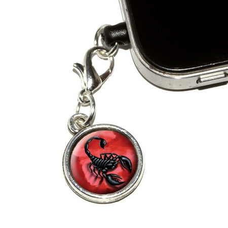 - Scorpion on Red - Bug Insect Venom Poisonous Mobile Phone Charm