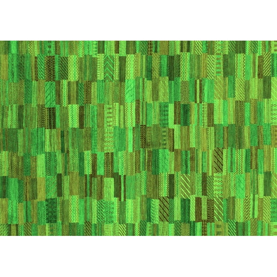Ahgly Company Indoor Rectangle Abstract Green Modern Area Rugs, 8' x 10'