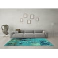 thumbnail image 3 of Ahgly Company Indoor Rectangle Oriental Turquoise Blue Industrial Area Rugs, 2' x 5', 3 of 4