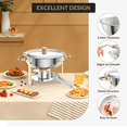thumbnail image 4 of Ensemble de Buffets à Réchaud de 5 Qt, 2/4/6 Paquets / Réchauds Ronds en Acier Inoxydable Certifiés NSF avec Porte-Couvercle, Cuillère et Pince pour Traiteur et Événements, 4 of 7