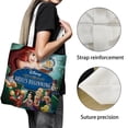 thumbnail image 3 of My Little Mermaid: Ariel, la Princesa Bolso de tela con estampado de lienzo para mujer, bolsa de compras reutilizable y estética, con cremallera interior, regalo para mujer,40*45cm., 3 of 6