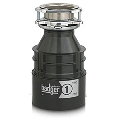 InSinkErator Garbage Disposal, Badger 1, Standard Series, 1/3 HP Continuous Feed, Black, Waterborne Grey Enamel
