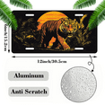 thumbnail image 2 of 1 Pcs 2D Flat License Plate Covers & Frames, A Tiger at Sunset For Decorative Front, Waterproof For Decoration Aluminum License Plate Covers & Frames Cover For Men Women, 12" X 6", 2 of 7