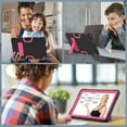 thumbnail image 6 of SaniMore Hybird Case for Walmart ONN 10.1 Inch Tablet Case Gen 3 2022(Model:100071485), Rugged Heavy Duty Protective Case Hidden Kickstand Dual Angle Stand Shockproof Anti-drop Case, Black + Rose, 6 of 8