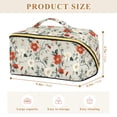 thumbnail image 4 of FORMRS Makeup Bag Travel Cosmetic Organizer for Women Fold Flat Zipper Pouch with Handle, Red and White Floral Pattern, 4 of 8