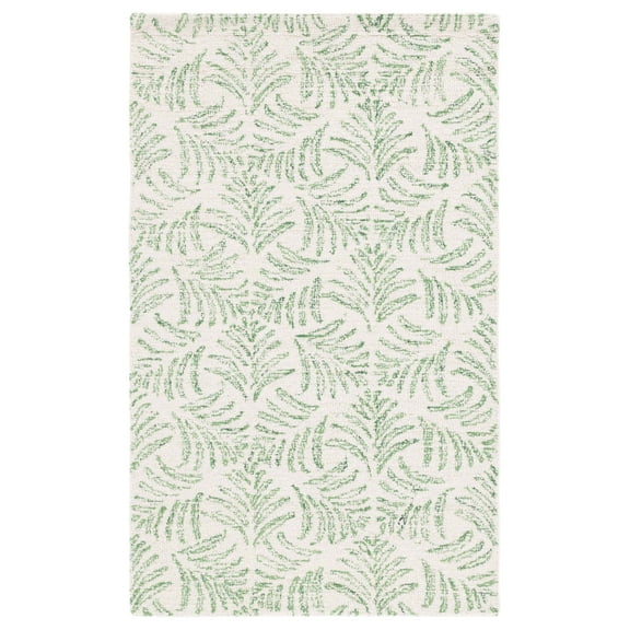 SAFAVIEH Jardin Thaddeus Leaves Area Rug, Ivory/Green, 3' x 5'