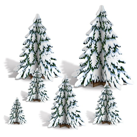 Homemade Centerpieces For Christmas Club Pack of 72 3-D Winter Pine Tree Centerpieces Christmas Decorations 4