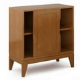 thumbnail image 3 of Pemberly Row Armoire Basse de Rangement en Bois Massif de Style Mi-Siècle, Brun Teck, 3 of 7