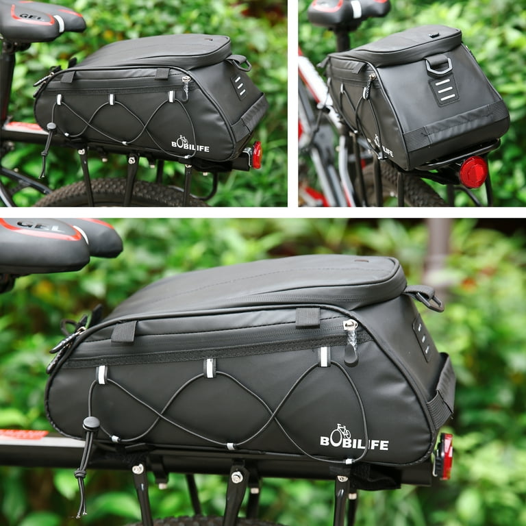 Bike Rear Rack Insulated Trunk Bag 10L Large Capacity Waterproof