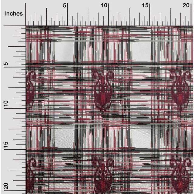 oneOone Viscose Jersey Fabric Swirl & Check Ikat Printed Fabric 1 Yard 60 Inch Wide