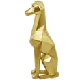thumbnail image 6 of 9" x 30" Gold Polyresin Cubist Dog Sculpture, by DecMode, 6 of 12