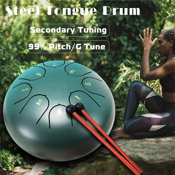 Steel Tongue Drum 6 pouces 8 notes Lotus Handpan Drum Kit Chakra