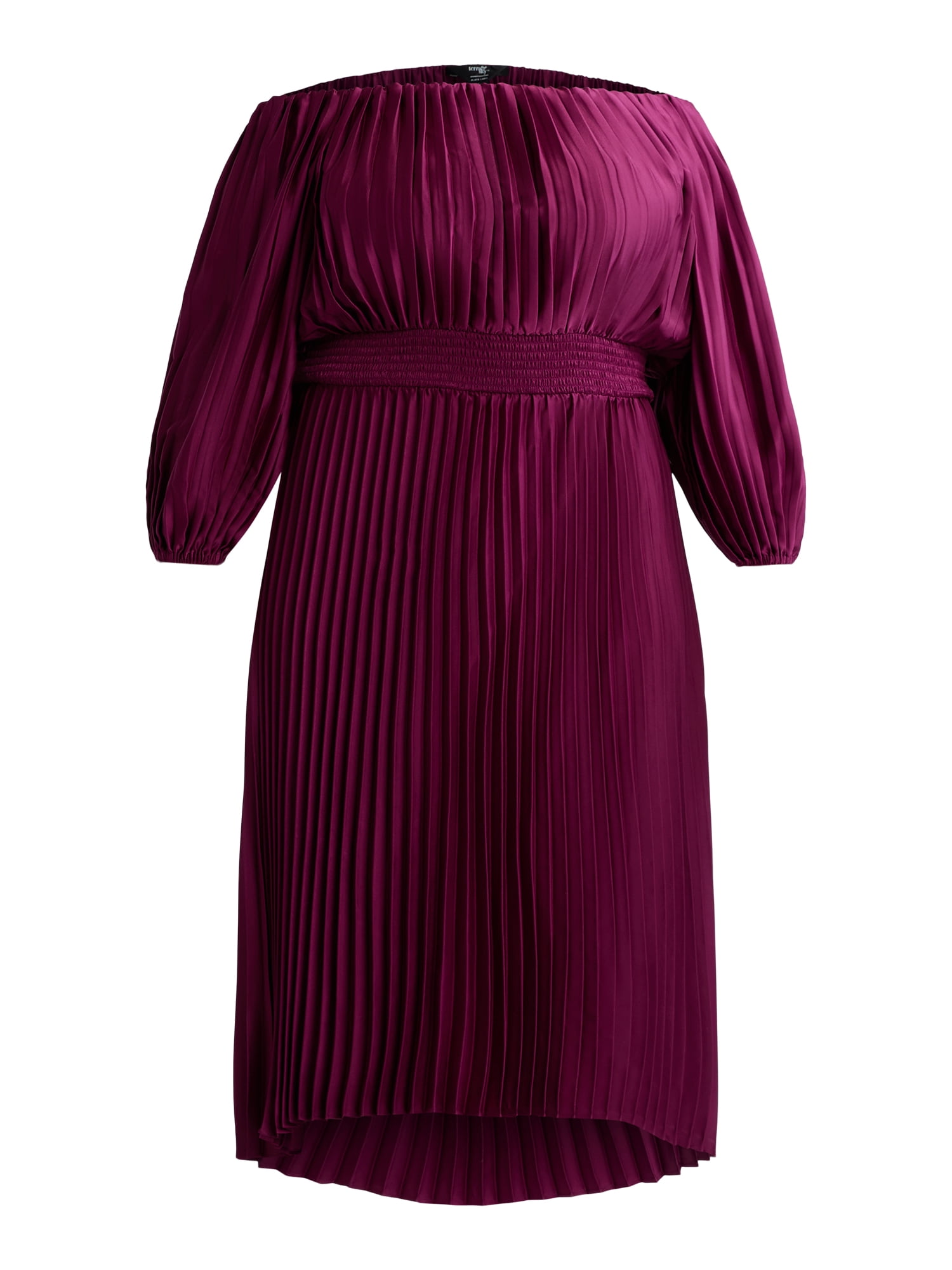 Terra & Sky Black Label Women's Plus Size Sweetheart Midi Dress, 0X-4X