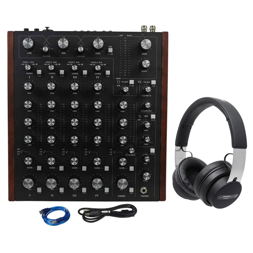 Rane MP2015 Rotary Club DJ 4Deck Mixer w/Dual USB+Audio Technica DJ