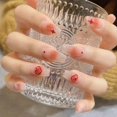 thumbnail image 1 of Coffin Press on Nails Uñas postizas medianas brillantes Balle degradado rojo, 1 of 5