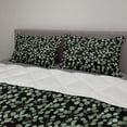 thumbnail image 2 of Tropical Comforter & Sham Bedding Set, Exotic Foliage Hand Drawn Floral Eucalyptus Branches Hawaii Flora, 3 pcs Duvet Set Microfiber Filling Quilt, 5 Sizes, Sage Green Black, by Ambesonne, 2 of 4