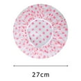 thumbnail image 2 of Shangling Shower Caps, 3 Piece Waterproof Bath Caps Plastic Reusable Shower Caps Elastic Band Bath Hair Hat for Women Ladies Spa Salon, 2 of 6
