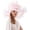 Pink, variant on Women Derby Church Hat Organza Flower Wedding Tea Party Fascinator Hat Wide Brim Sun Hat