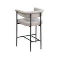 thumbnail image 5 of Meridian Furniture Malin Taupe Linen Textured Fabric Counter Stool (Set of 2), 5 of 8