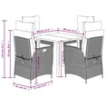thumbnail image 2 of vidaXL 5 Piece Garden Dining Set with Cushions Grey Poly Rattan, 2 of 5