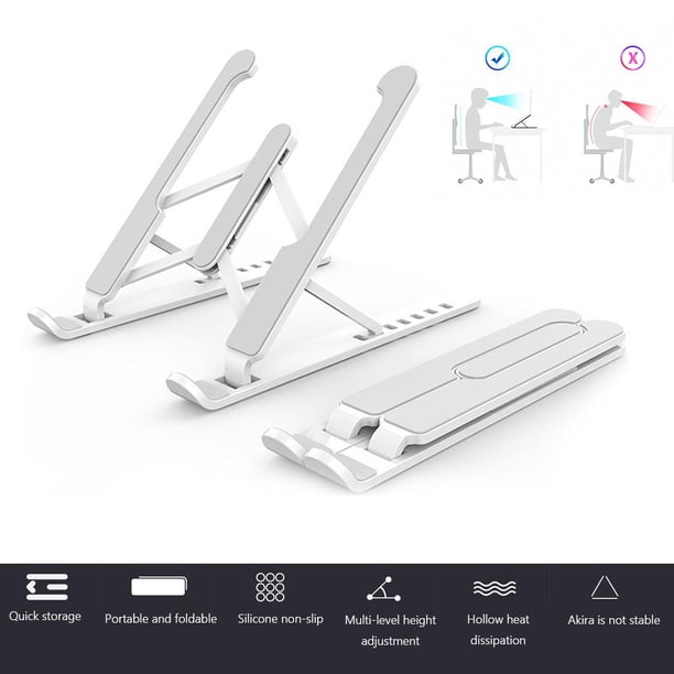 Soporte para computadora portátil Soporte plegable para computadora portátil Soporte de enfriamiento para tableta (Blanco)