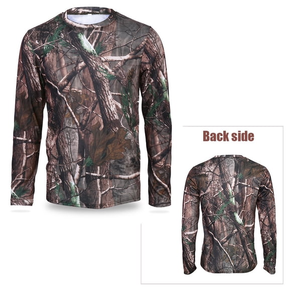 Men Long Sleeve Camo T-Shirt Quick Drying Clothes Outdoor Hunting Breathable