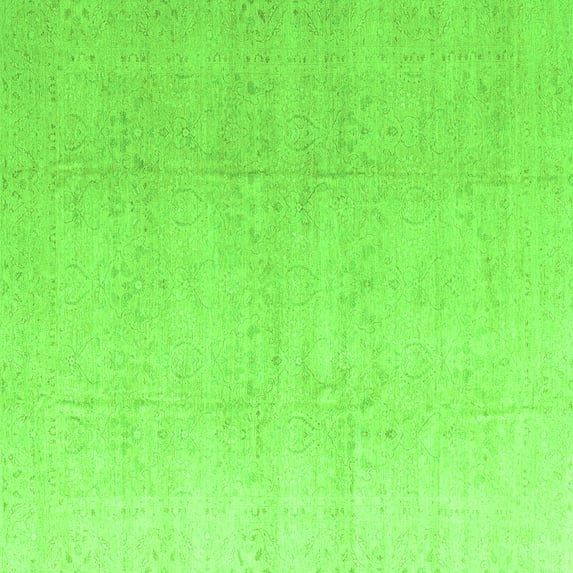 Ahgly Company Indoor Square Abstract Green Modern Area Rugs, 6' Square