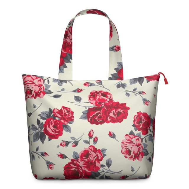Tropical Botanical Print Duffel Summer Floral Weekender Bag, Lightweight, , Adjustable Strap